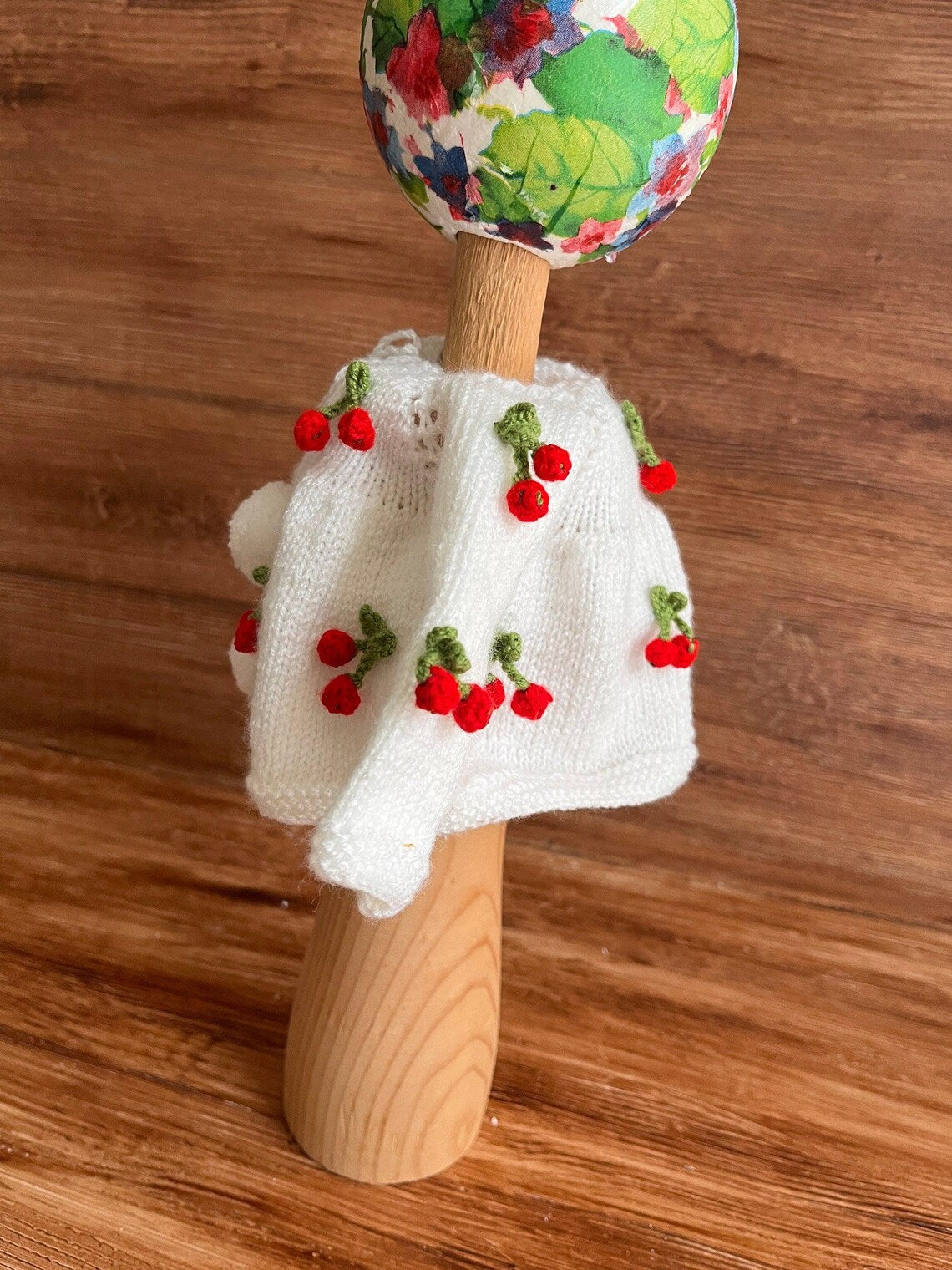 Hand-Knitted Doll Cardigan – Fits 14” (35 cm) Waldorf Dolls