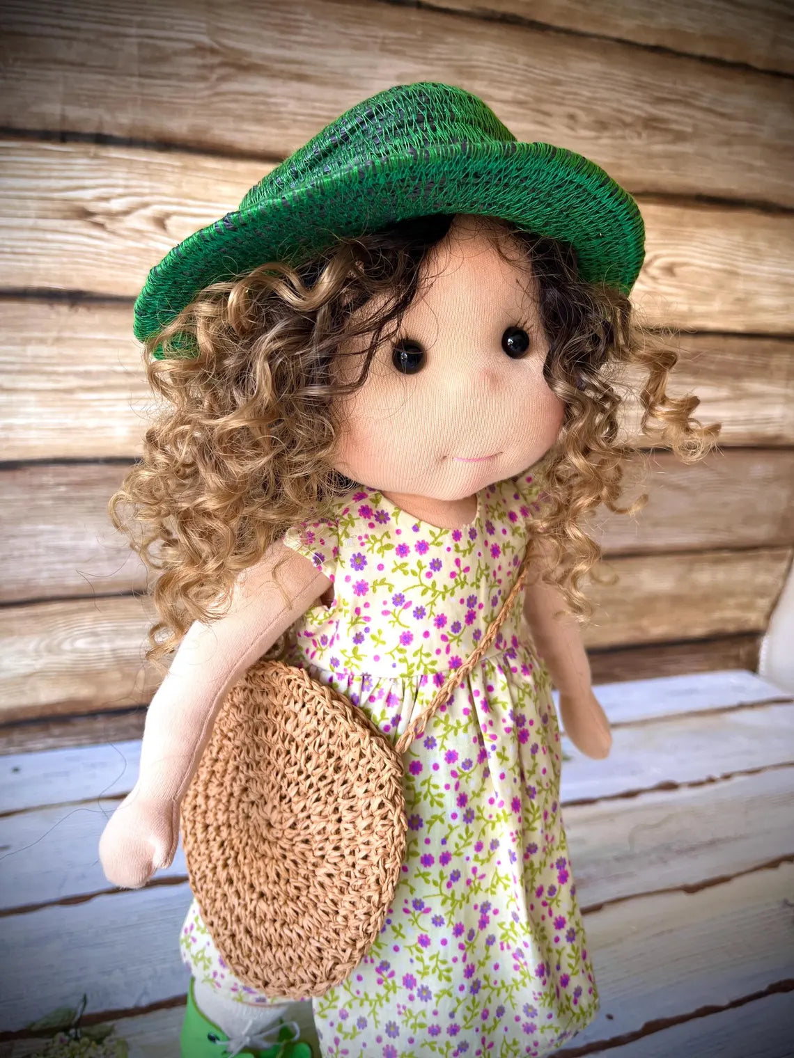Lucia – 14”(35cm) Handmade Waldorf Doll | synthetic hair