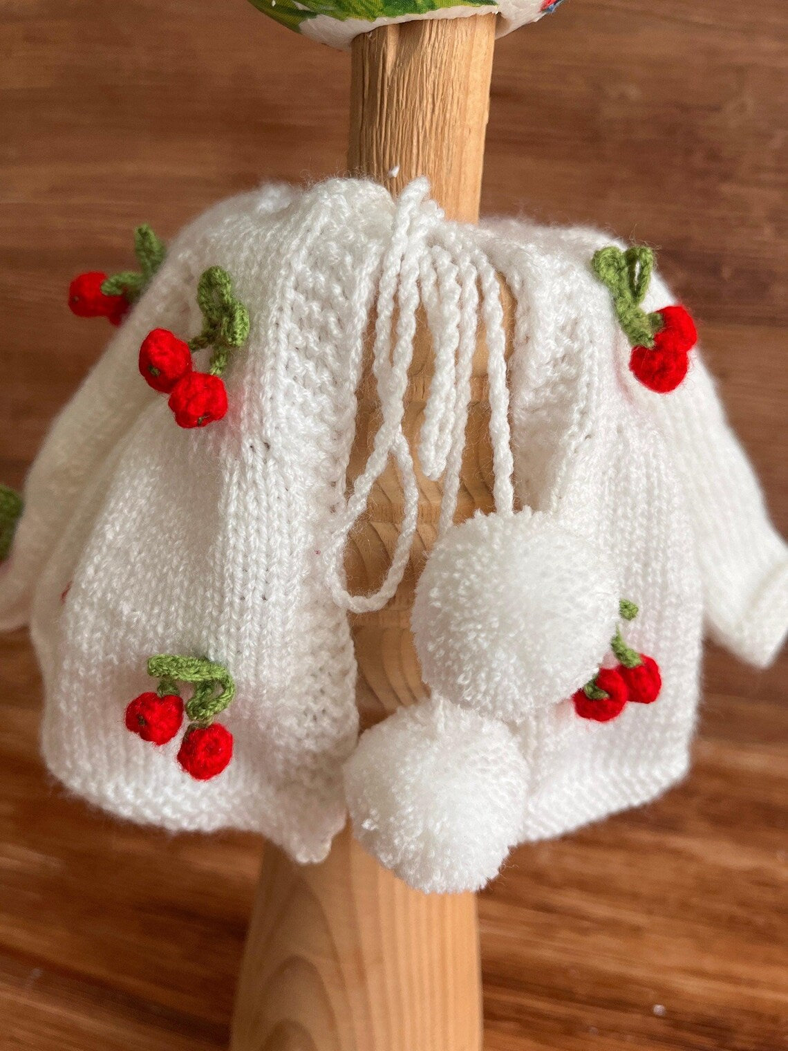 Hand-Knitted Doll Cardigan – Fits 14” (35 cm) Waldorf Dolls