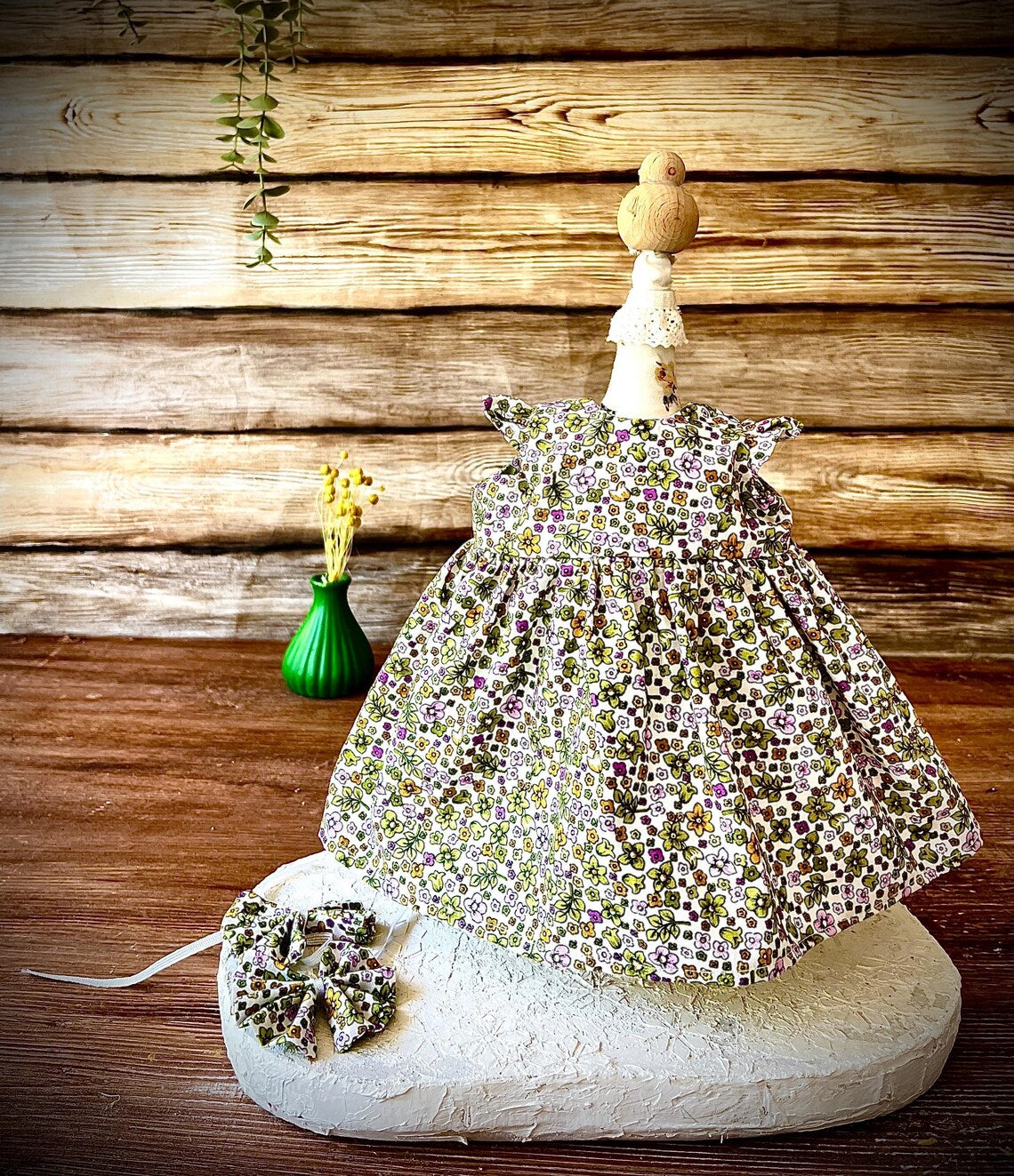 Handmade Waldorf Doll Dress – Organic Cotton Outfit for 14”(35cm) Dolls