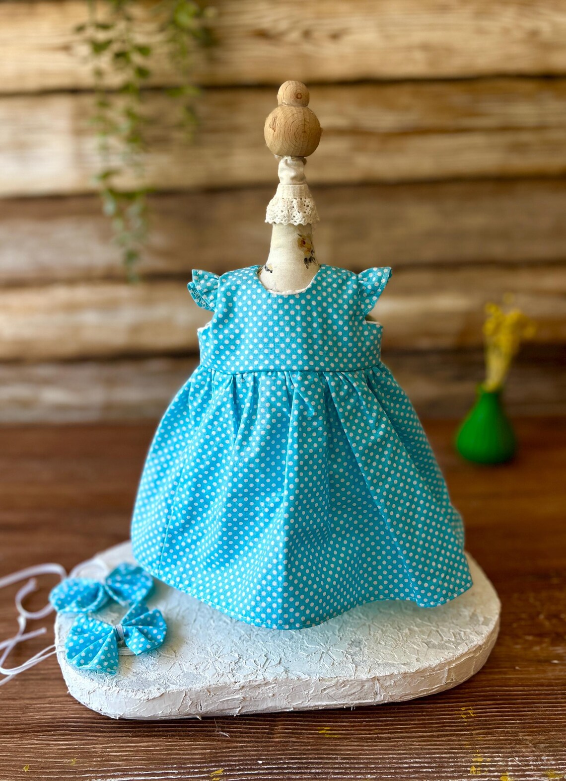 Handmade Waldorf Doll Dress – Organic Cotton Outfit for 14”(35cm) Dolls