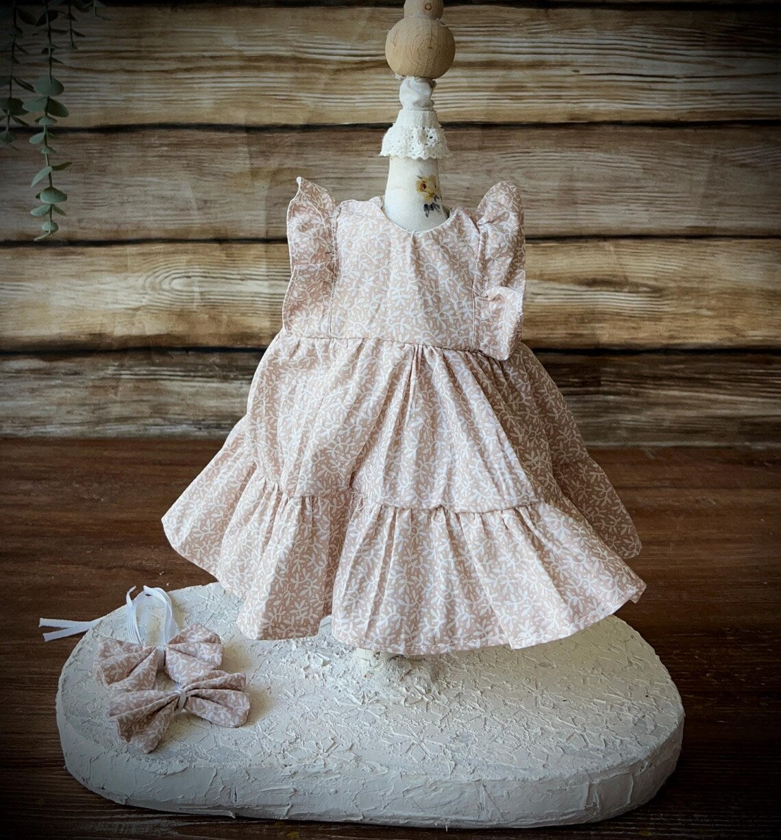 Handmade Waldorf Doll Dress – Organic Cotton Outfit for 14”(35cm) Dolls