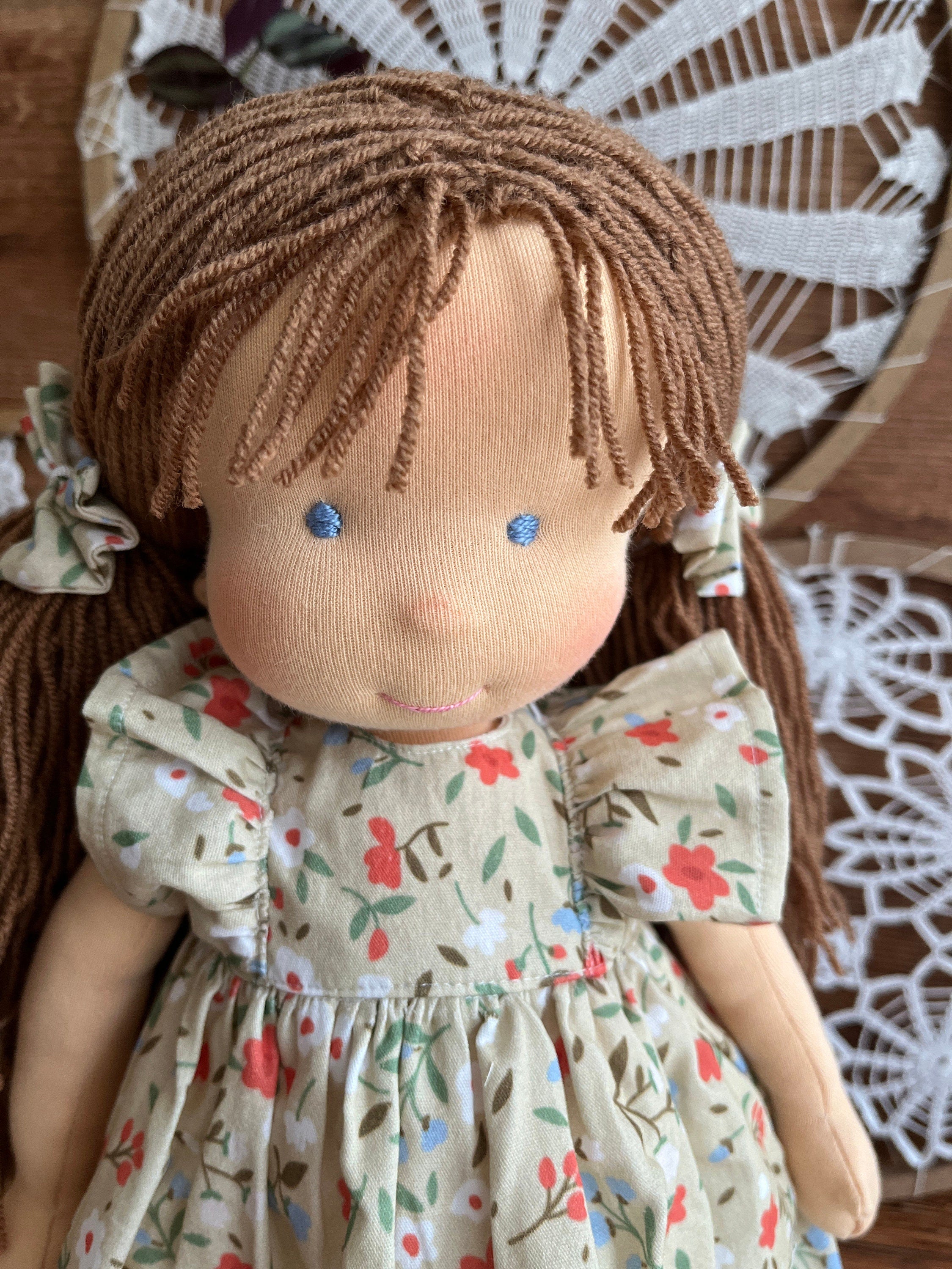 14-Inch Waldorf Doll | Handmade Organic Cotton Baby Doll | Soft Plush Toy | Eco-Friendly Gift | Customizable Doll for Kids