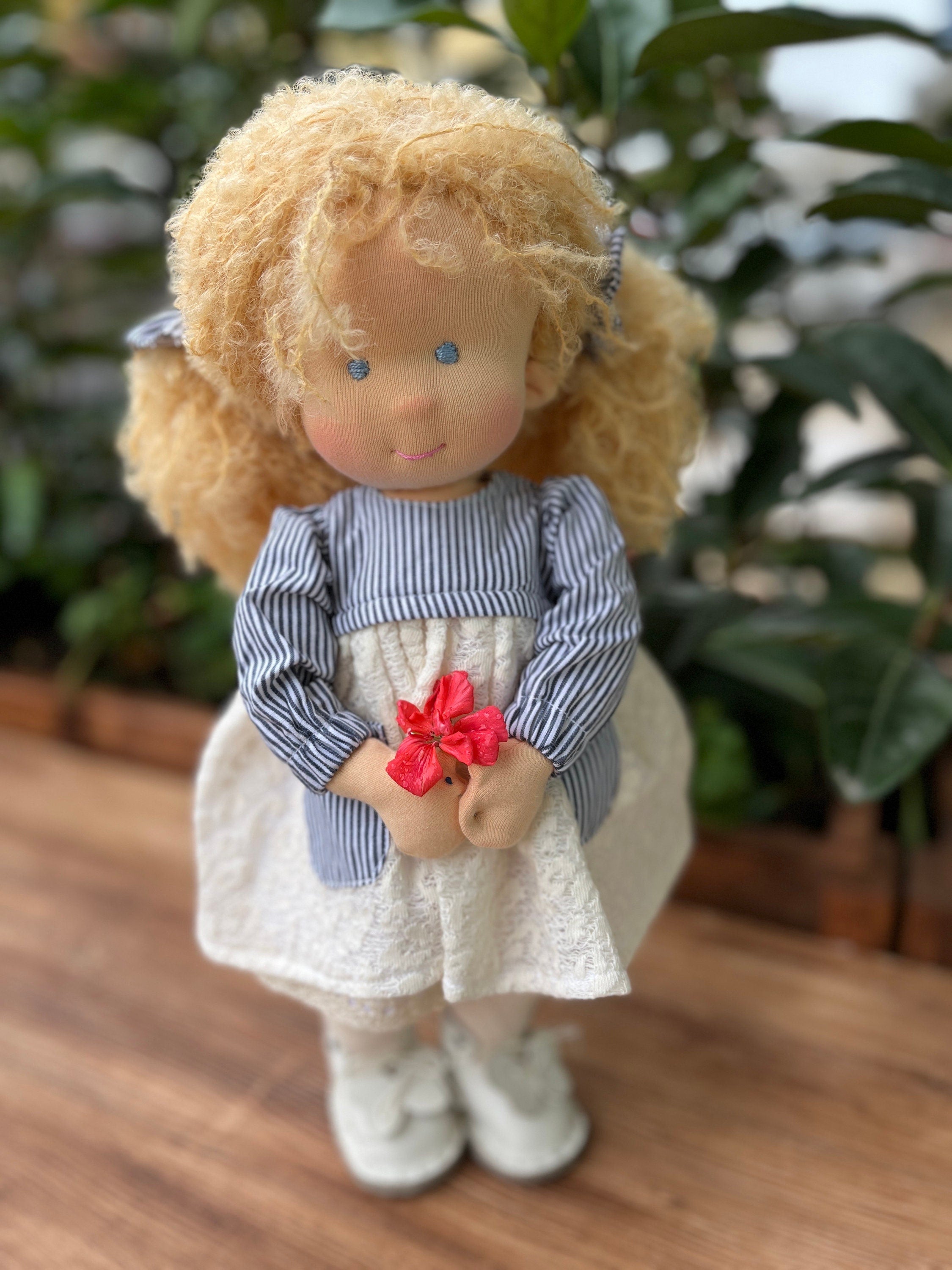 Adorable 14-Inch Waldorf Doll  | Organic Cotton and Wool | Eco-Friendly Baby Toy | Unique Gift Idea